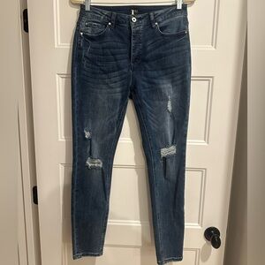 High Rise Distressed Skinny Jeans